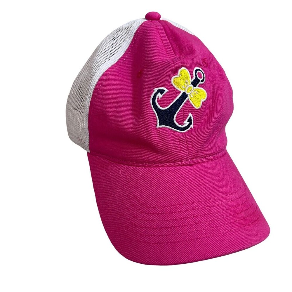 Women’s Girlie Girl Originals Anchor Bowtie MeshBack Trucker Pink Cap Adjustable